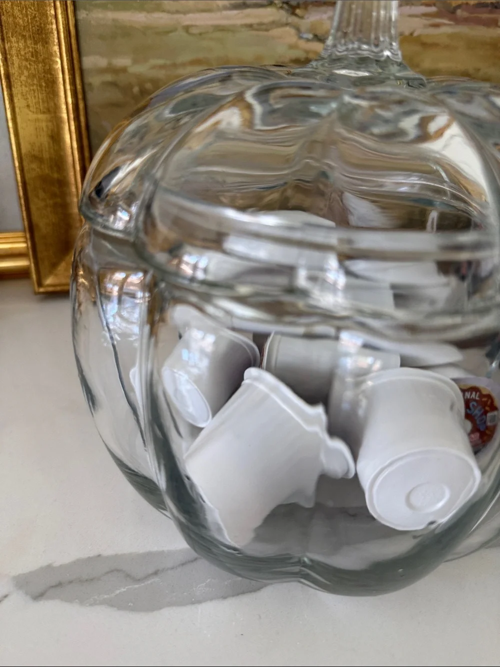 Glass Clear Pumpkin Decor with Lid